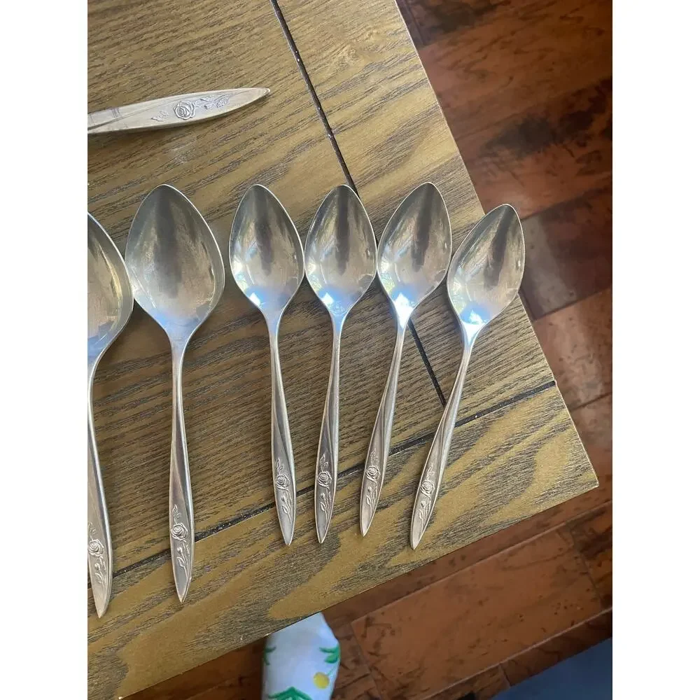 Oneida Community Morning Rose Silverplate Flatware 22 Pc Service for 4